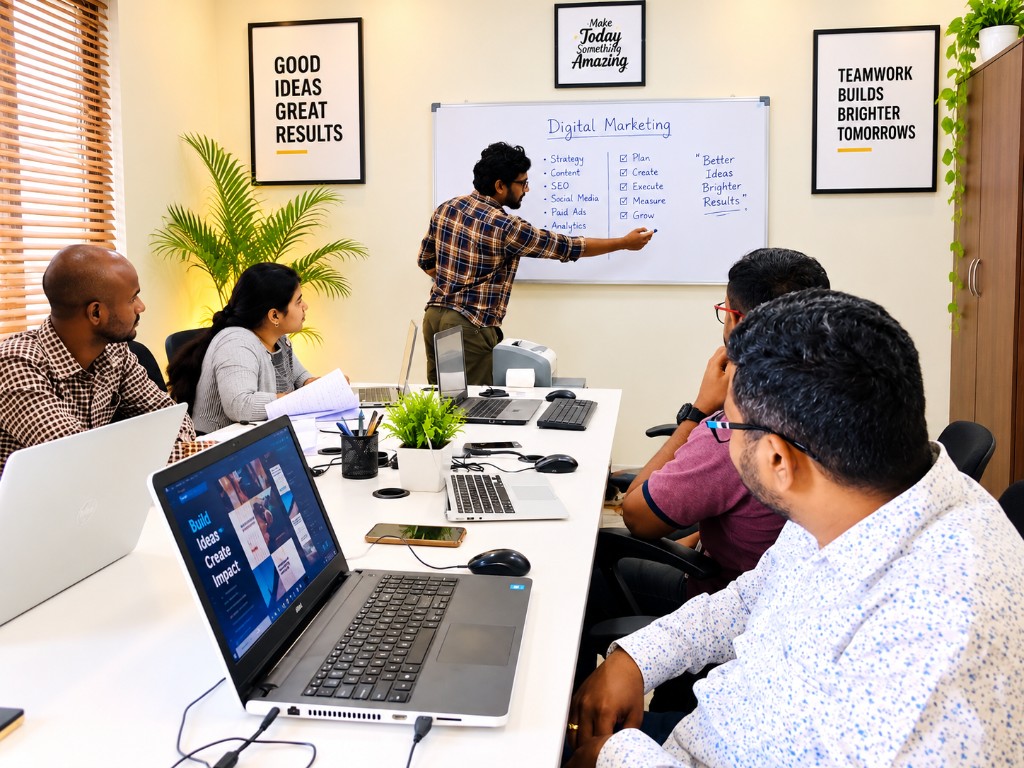 Shiloh team in a digital marketing strategy meeting